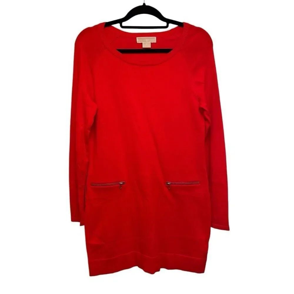 Michael Kors orange sweater dress- size M